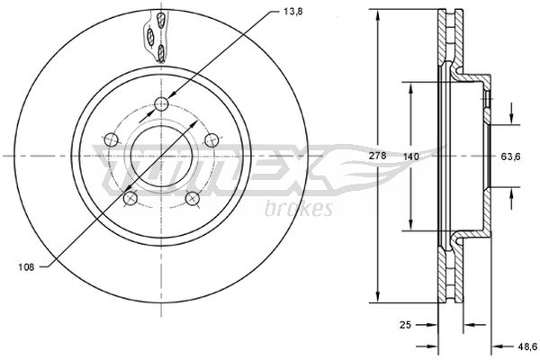 Brzdový kotúč TOMEX Brakes